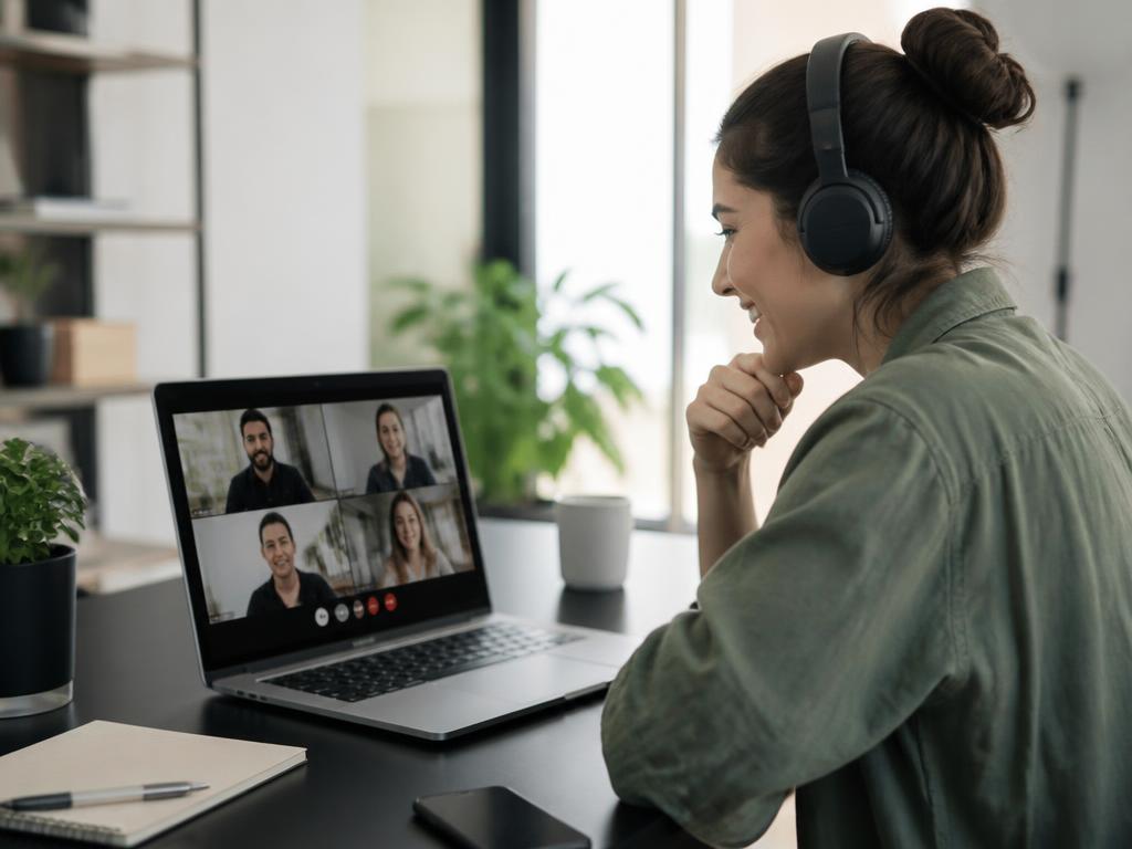 A person joining a live online wellbeing training session on a laptop