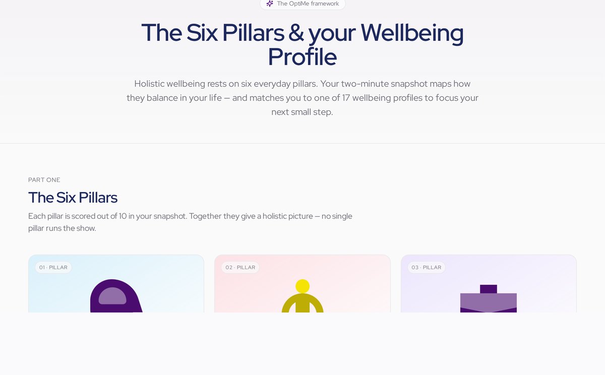 Wellbeing Profile & Focus Pillar preview